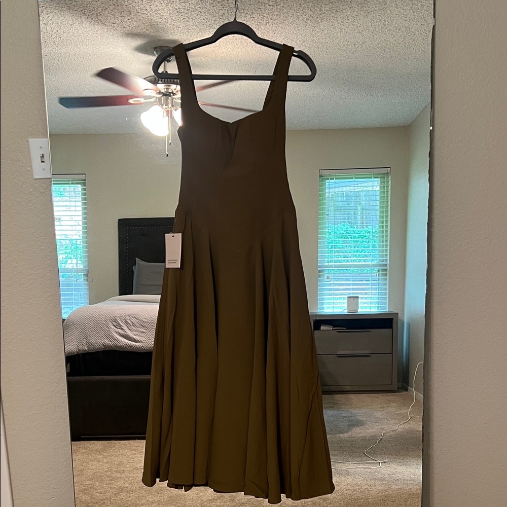 Chic Olive Midi Dress